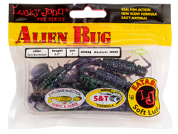 Виброхвосты съедобные LJ Pro Series ALIEN BUG 2,5in (6,35 см), цв. T52, 7 шт.