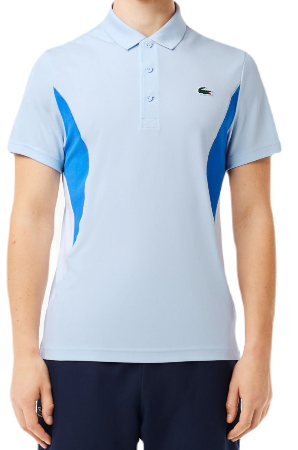 Мужское теннисное поло Lacoste Tennis x Novak Djokovic Ultra-Dry Polo - light blue