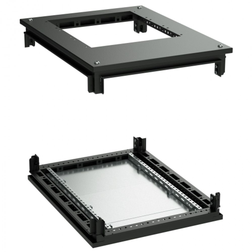 Крыша с фланцем и основание для напольных 19" IT-корпусов ДКС серии CQE 600 x 800, RAL9005