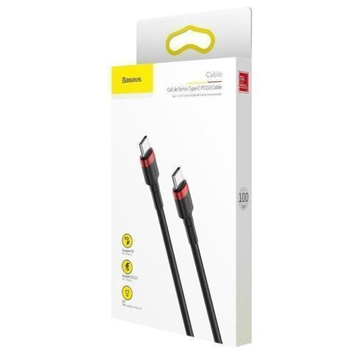 Кабель-зарядка Type-C на Type-C Baseus Cafule 100W 1м CATKLF-G91 красно-чёрный