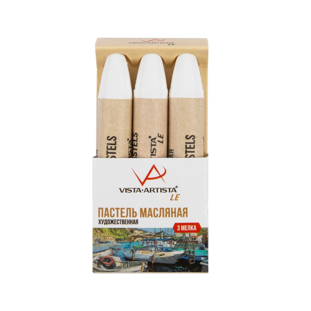 Пастель художественная масляная 12х3 шт, 01 белый, (Limited Edition), Vista-Artista VAOPL-3