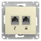 Розетка компьютерная двойная RJ11 + RJ45 Cat 5e Systeme Electric Glossa Бежевый GSL000285