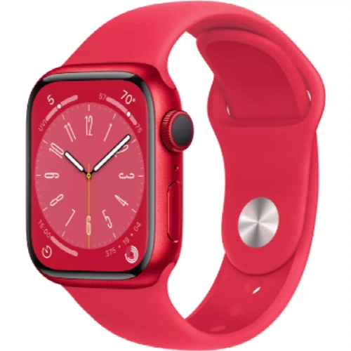 Apple Watch Series 8, 45 мм, из алюминия цвета (PRODUCT)RED, спортивный ремешок