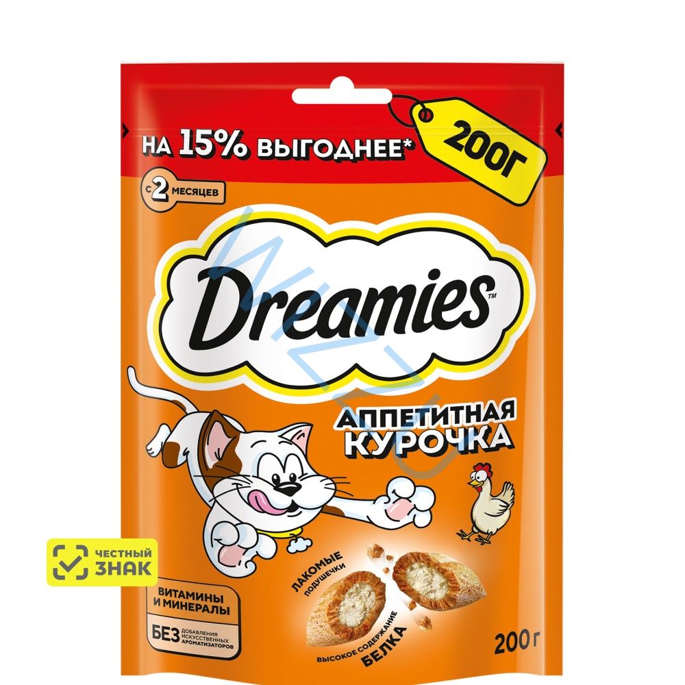 Лакомство для кош Dreamies с добавлением курицы 200г