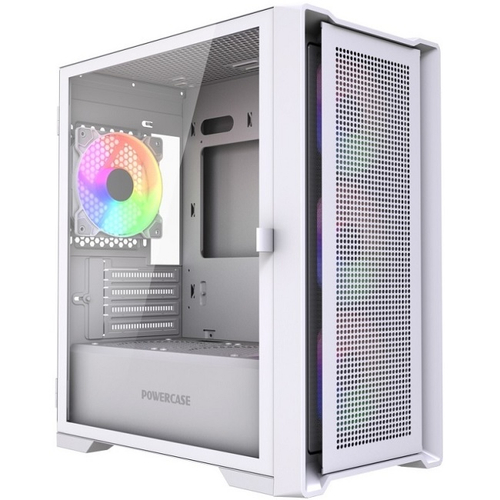 Корпус Mini-Tower PowerCase ALISIO Micro X4W V2 LE ARGB, Micro-ATX, White (CAMCXW-A4-LE)