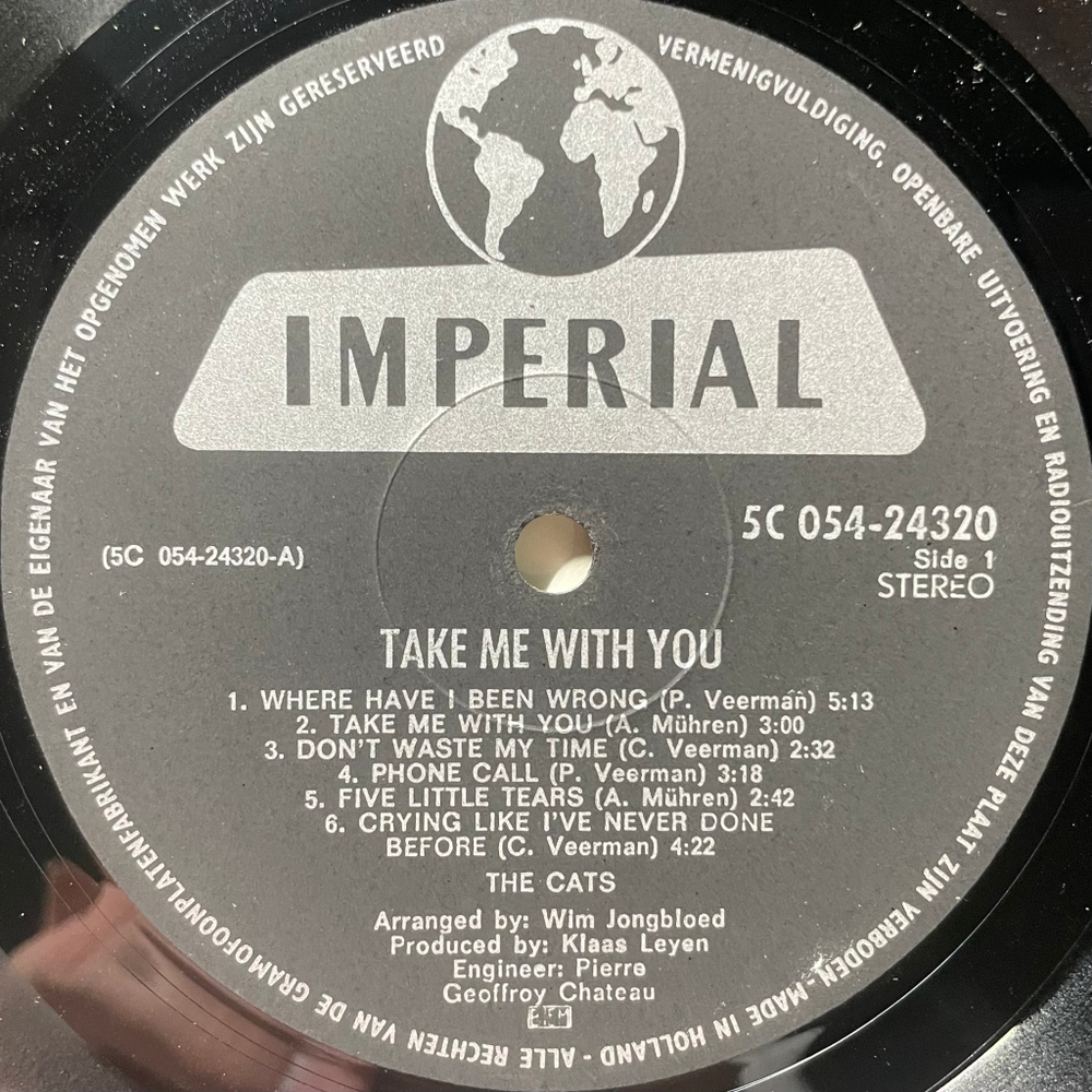 The Cats ‎– Take Me With You (Голландия 1970г.)