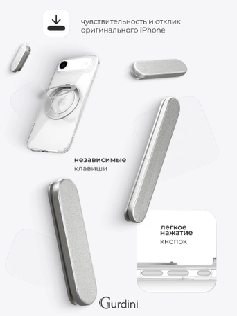 Чехол накладка iPhone 17 Air 6.5" Gurdini Stand Case 360° Transparent Clear
