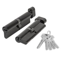 Цилиндровый механизм с вертушкой FUARO 200 ZM 110 (55+10+45) BL черный 5 кл. /60107/