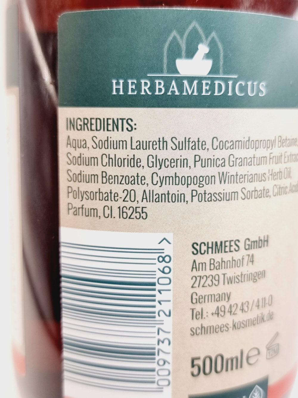 Herbamedicus жидкое мыло гранат и мелисса 500 мл (Германия)