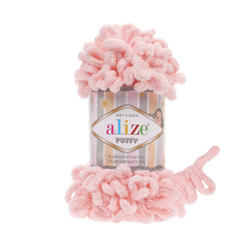 Пуффи (Puffy) пряжа Alize 100%микрополиэстер 5х100г/9,2 м 340 пудра