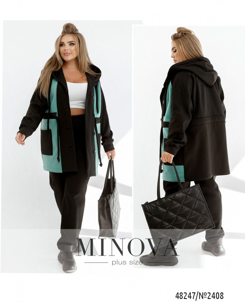Костюм 2408-мята-черный Minova Костюм 2408-мята-черный Minova