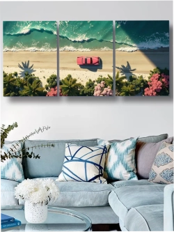 Картина Красная машина модульная 50x70см 3шт.