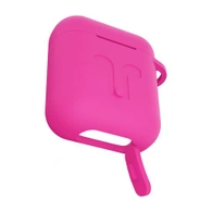 Чехол для Airpods 1/2 Gurdini прорезиненный soft touch Ярко-Розовый