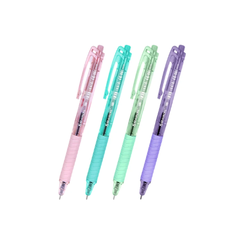 Ручка авт. BRAUBERG "CLASSIC PASTEL", с грипом, СИНЯЯ, корпус ассорти, 0,5 мм, линия письма 0,35 мм,