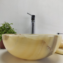 Раковина из оникса Bowl Yellow BO-61102 40x40x15 из натурального камня