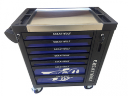 Инструментальная тележка с инструментом GW-8ST 248 BLUE SET (Great Wolf, 248поз), 8 ящиков, увеличенные колеса с тормозом, ЦЗ, усиленная
