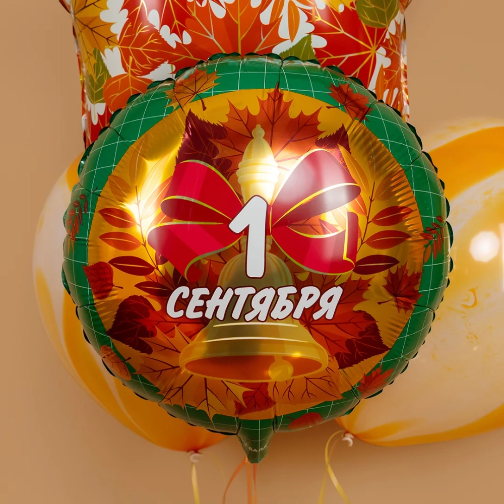 шар 1 сентября с осенними листьями