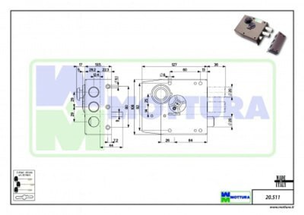 Замок накладной MOTTURA 20.511 S