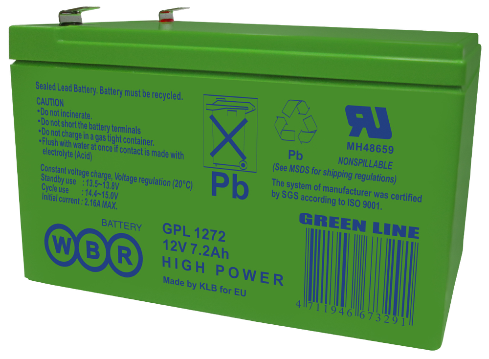 WBR GPL 1272 аккумулятор WBR GPL 1272 аккумулятор
