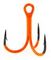 Крючки-тройники Lucky John Orange UV LJH201 разм.001 6 шт.