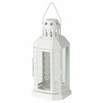 Подсвечник фонарь IKEA ENRUM (ЭНРУМ), Белый, 22 см