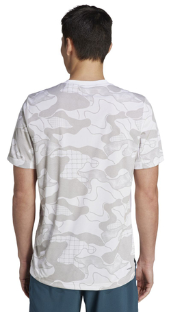 Футболка мужская теннисная Adidas Club Graphic T-Shirt - white/grey