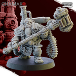 Grand Alliance Order Kharadron Overlords Dwarfs Дварф с механомолотом миниатюра для dnd, днд, pathfinder, фентези, Настольная игра, НРИ, Варгейм, РПГ