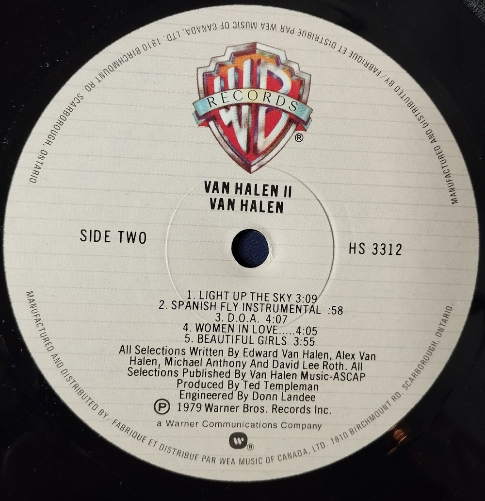 Винтажная виниловая пластинка LP Van Halen II (Canada 1979)