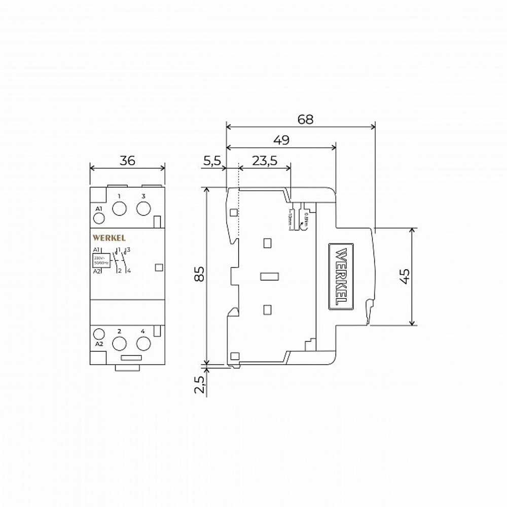 Контактор двухмодульный Werkel W942M63O