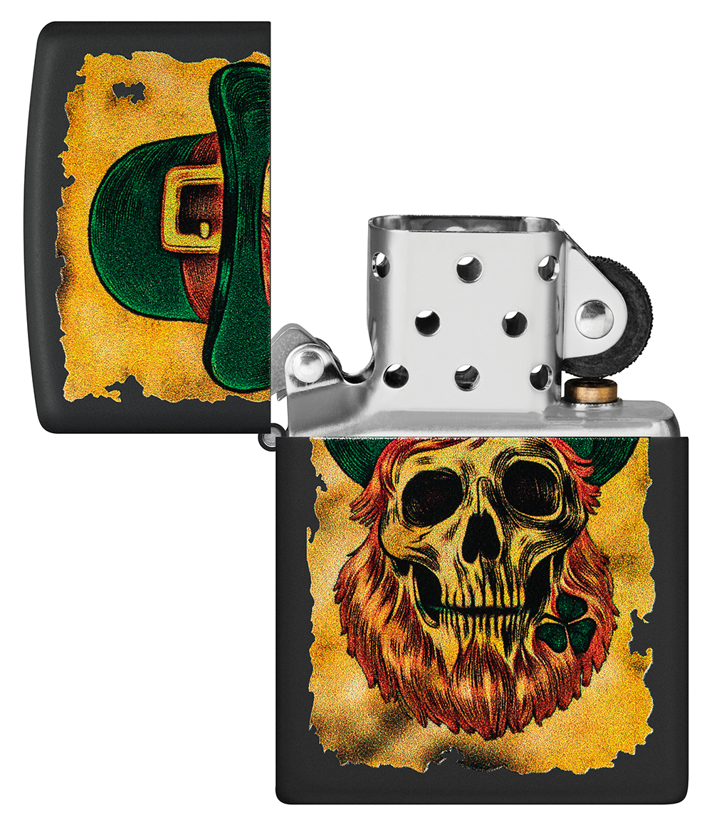 Зажигалка ZIPPO Lucky Map с покрытием Black Matte, латунь/сталь, черная, 38x13x57 мм, шт