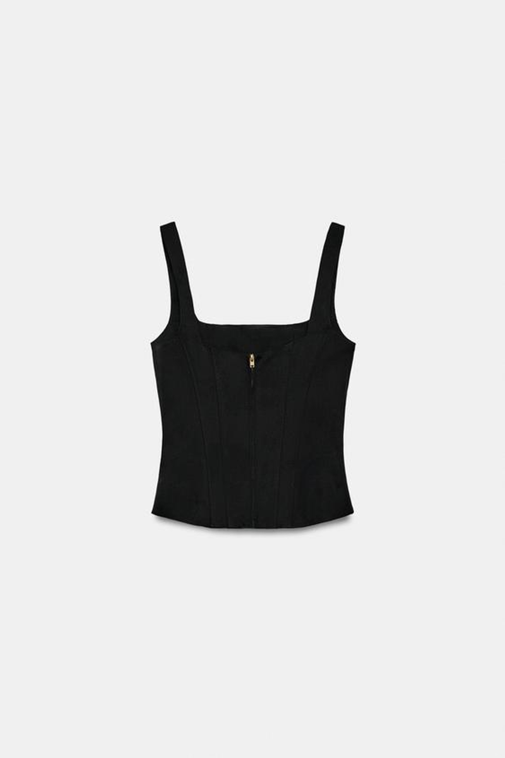 ZARA ТОП-КОРСЕТ НА ПУГОВИЦАХ, ЧЕРНЫЙ