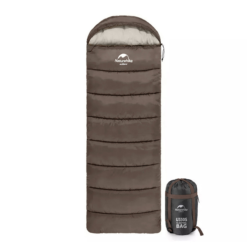 Мешок спальный Naturehike U350S, (190х30)х75 см, (ТК: -3C), (правый), коричневый