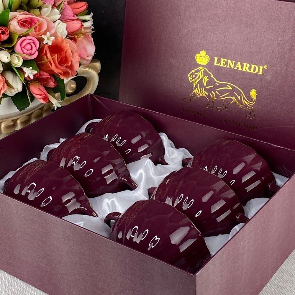 Lenardi 133-380 Набор из 6 бульонниц 350 мл MULTICOLOR в под.уп.(х6)Фарфор