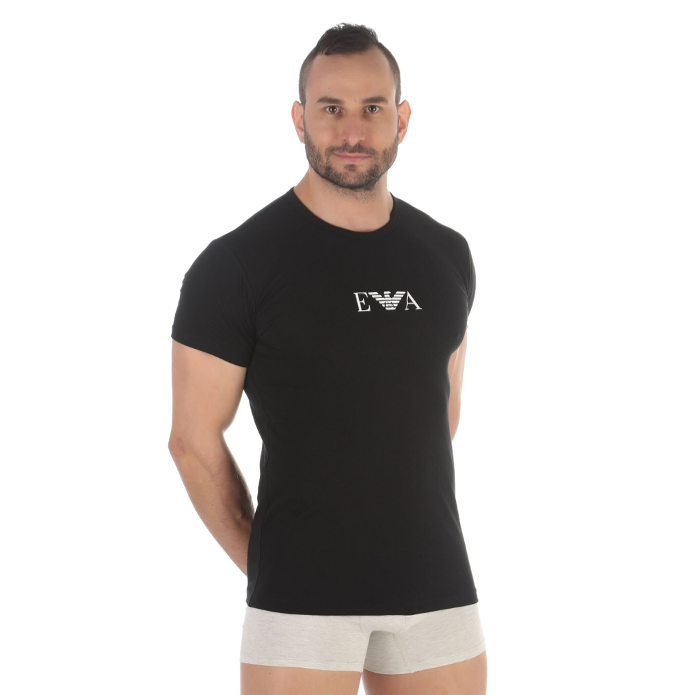 Набор из 2 черных мужских футболок Emporio Armani (Размер: XXL) (Цвет: черный)