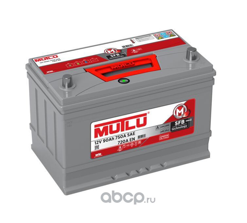 Аккумулятор MUTLU CALCIUM SILVER 90 А/ч прямая/обратная SMF105D31FL 323x175x218