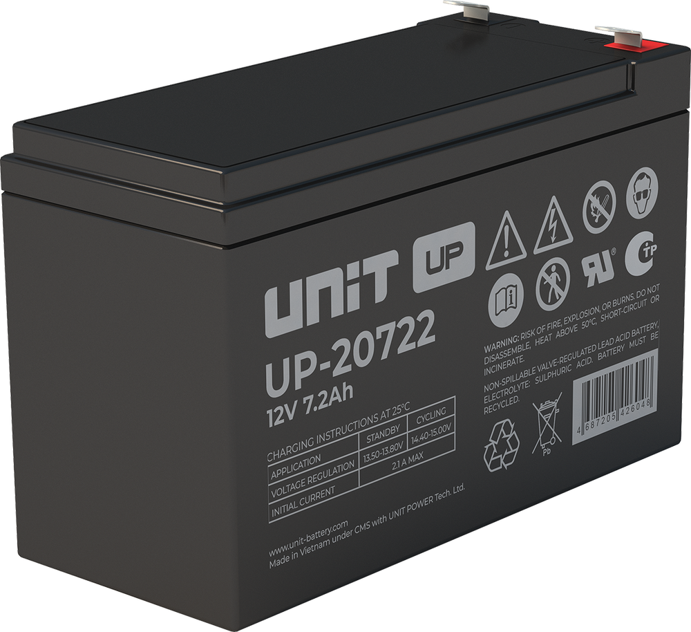 Аккумулятор UNIT UP-20722 ( 7,2Ач / 12В ) AGM