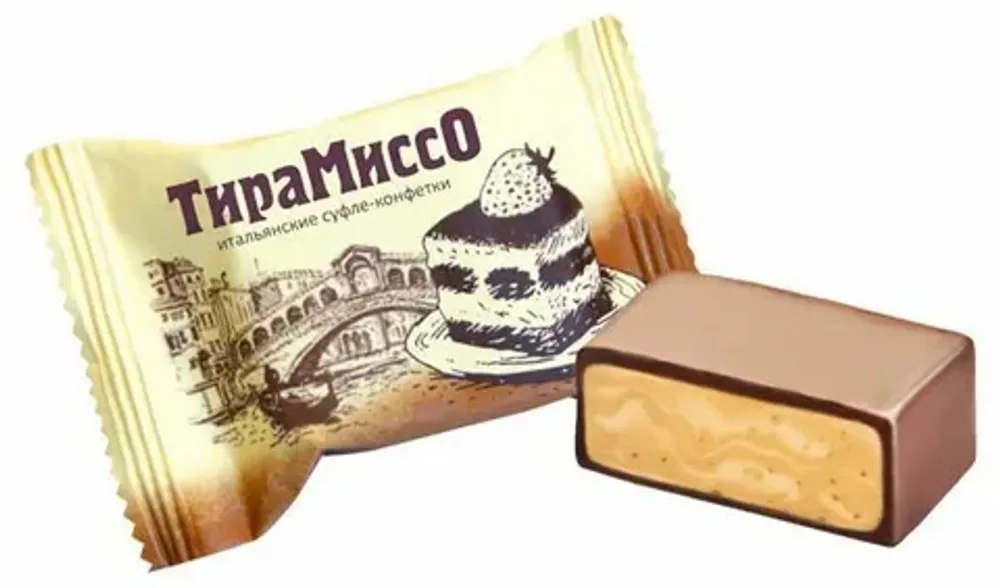 конфеты глаз. тирамису флоу-пак сахаристые из сбивной массы 1кг