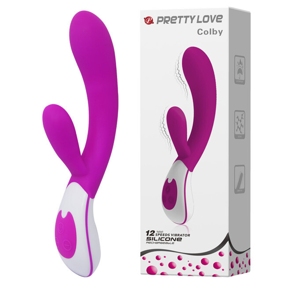 Вибромассажер G-spot с клиторальной стимуляцией перезаряжаемый (Цвет: Розовый)