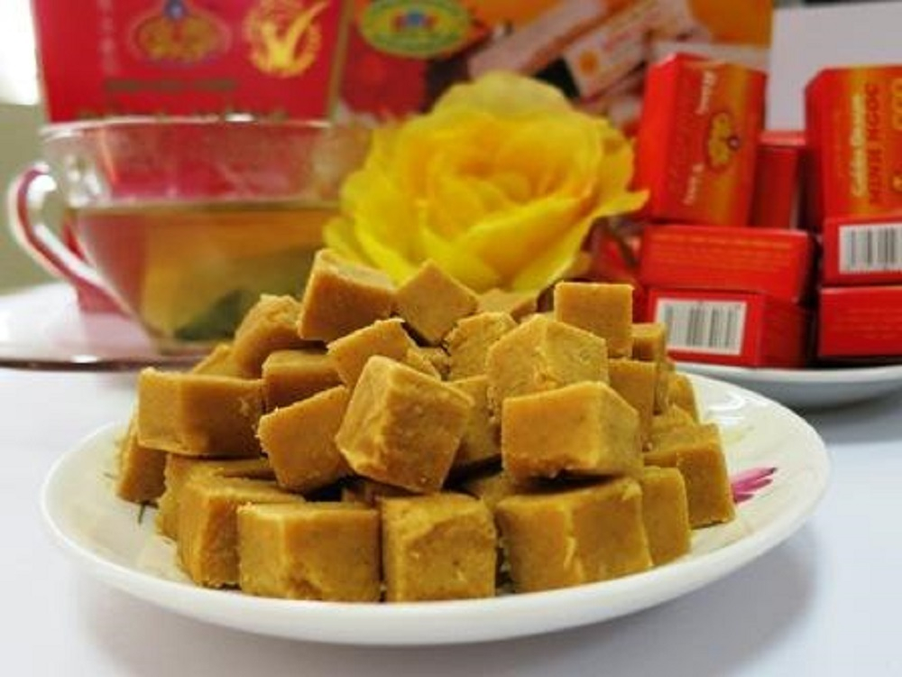 Халва из маша (бобы мунг) со вкусом зеленого чая матча, 280гр., RONG VANG MINH NGOC BANH DAU XANH TRA XANH MATCHA, Вьетнам
