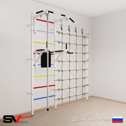 Шведская стенка Sv Sport усиленная 6700 (Турник стандарт/Брусья/Канат/Канатный лаз)