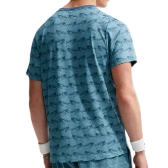 Мужская теннисная футболка Nike Court Dri-Fit Advantage Print - new slate/white