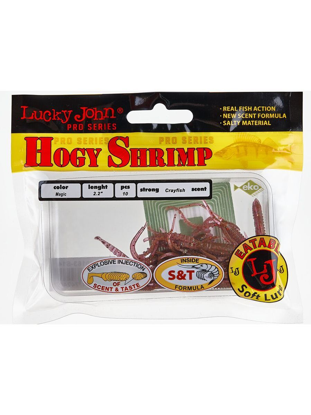 Виброхвосты съедобные искусственные LJ Pro Series HOGY SHRIMP 2,2in (05.60)/S18 10 шт. в упак.