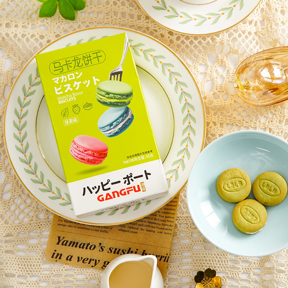 Печенье-сэндвич Macaron Gangfu со вкусом чая Матча, 50 г