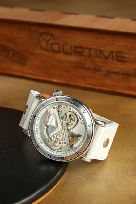 Часы скелетоны механические Power White YOURTIME
