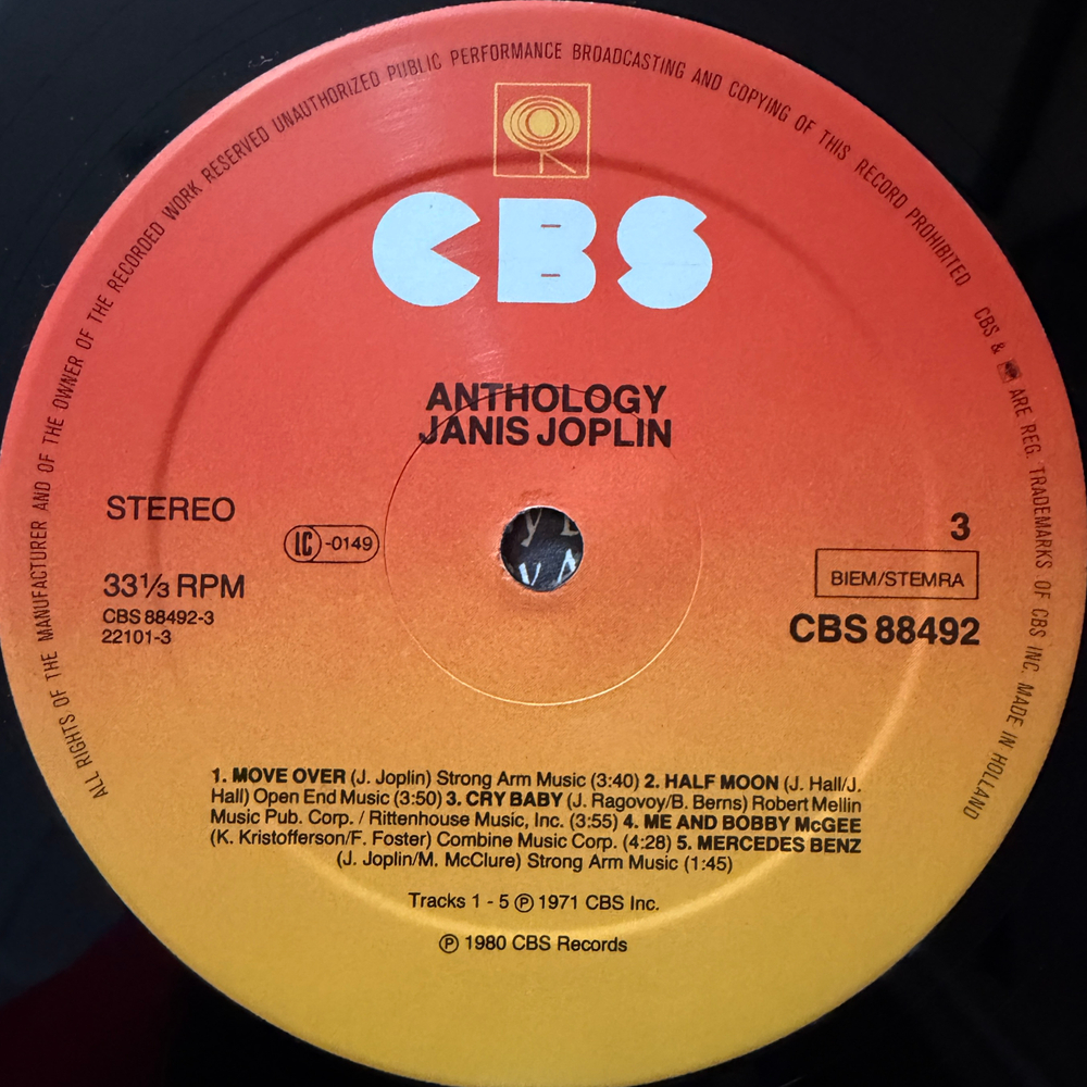 Janis Joplin – Anthology 2LP (Голландия 1980г.)