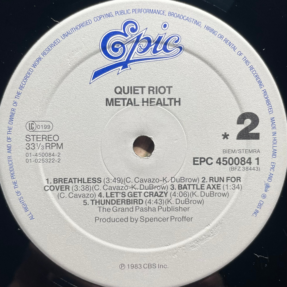 Quiet Riot ‎– Metal Health (Голландия)