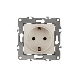 Розетка ЭРА Серия 12 12-2001-02 с заземлением 2P+E Schuko 16A-250В IP20 без м.лапок слоновая кость | Эра 12