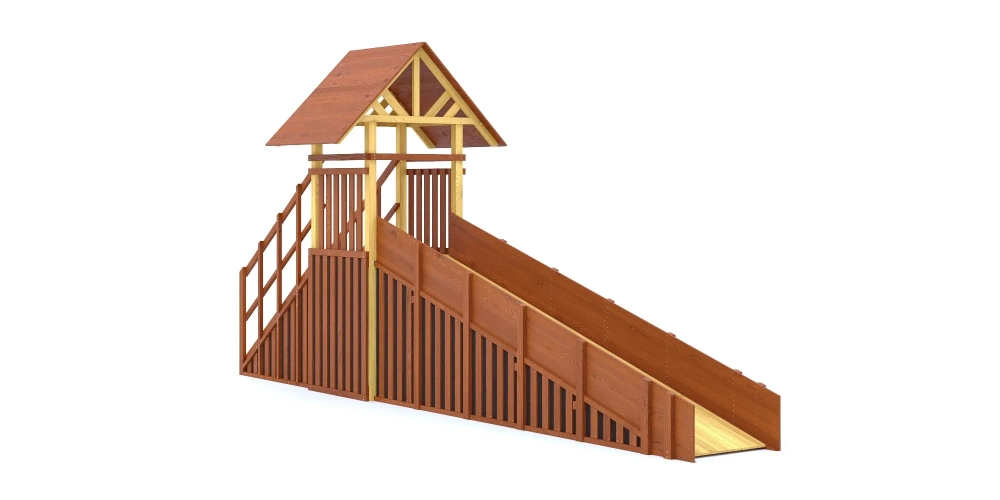 Зимняя горка Савушка Зима 4/2 (Махагон) с местом для хранения