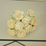 Роза открытая 2 см на ножке, цвет белый