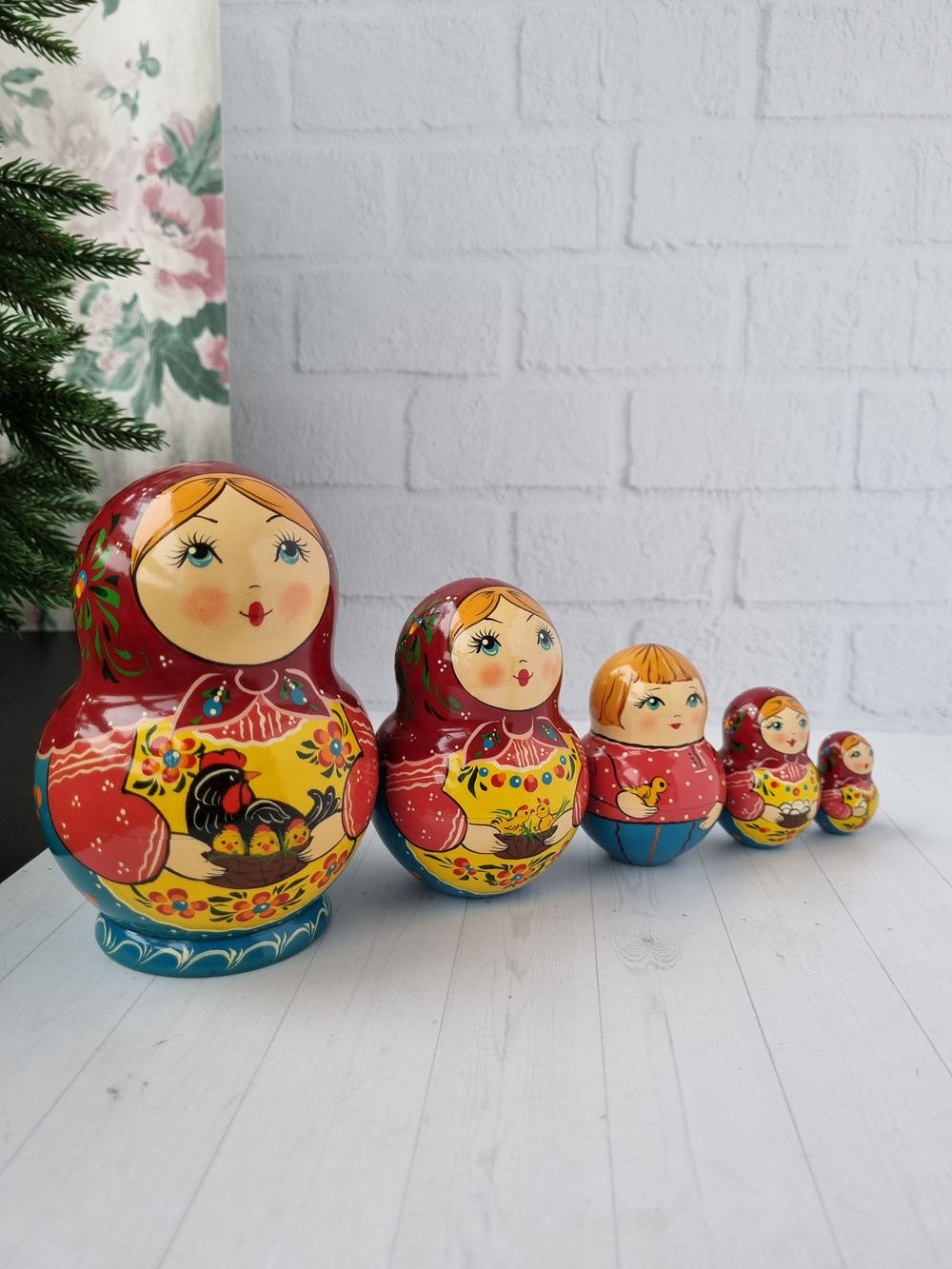 Матрёшка "С курочкой" традиция 5м 15см пузатая